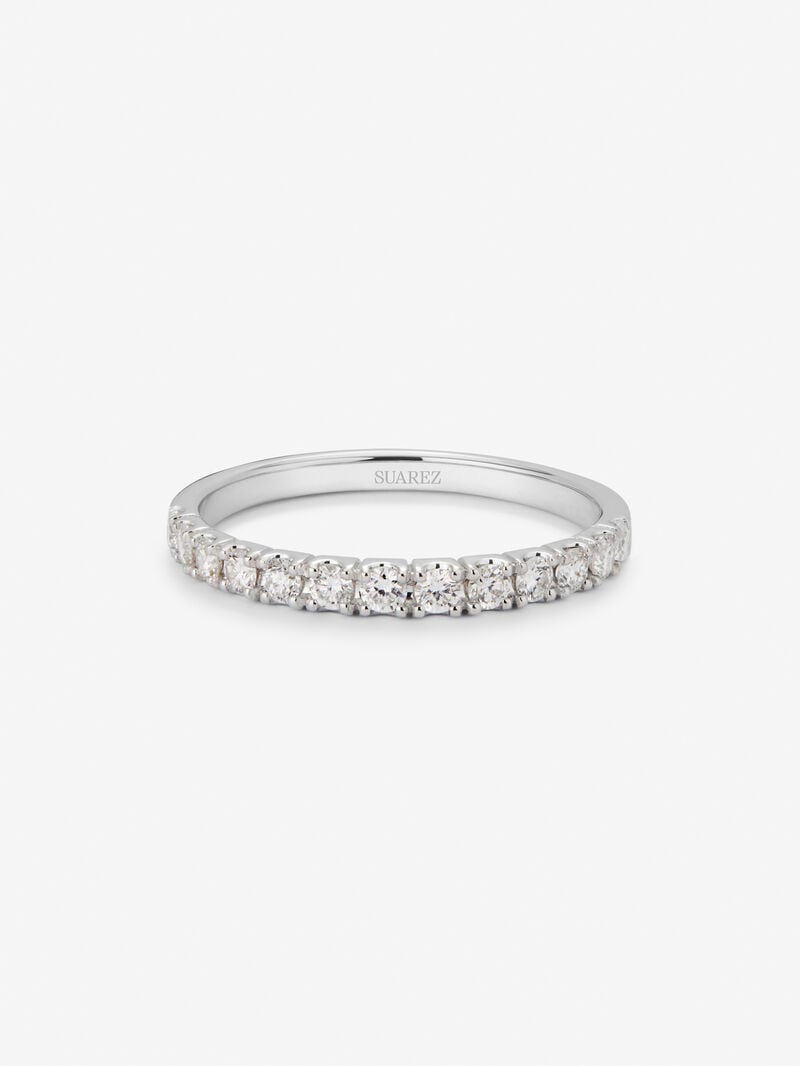 Half ring in 18K white gold with 13 brilliant-cut diamonds with a total of 0.37 cts image number 2