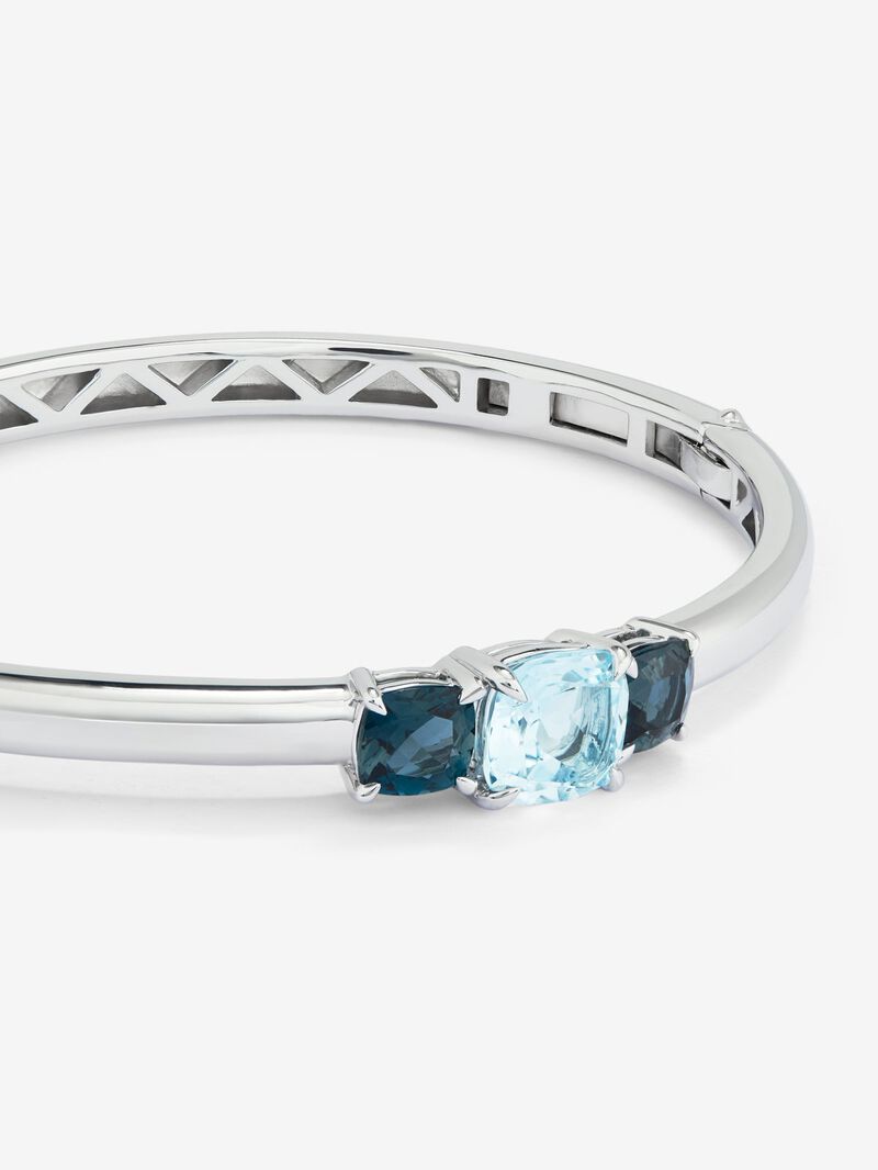 925 Silver rigid bracelet with topaz image number 2