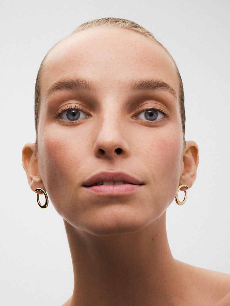18k yellow gold smooth slopes with diamond image number 3