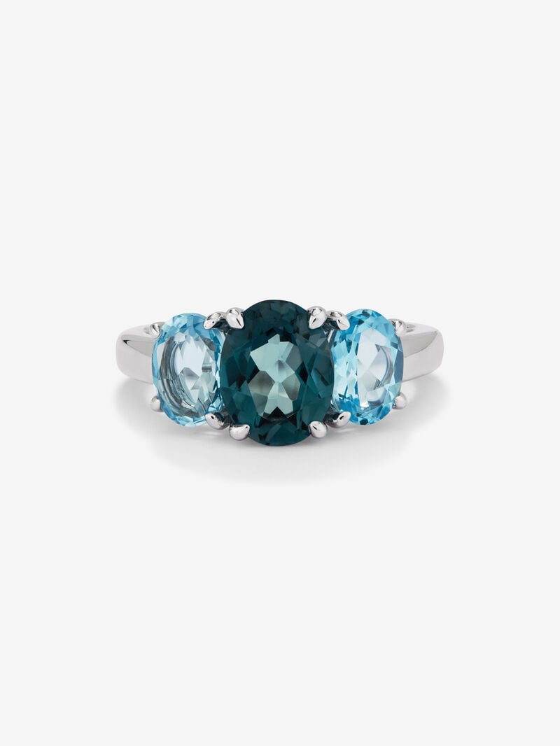 928 Silver Trio Ring with Topaz image number 2