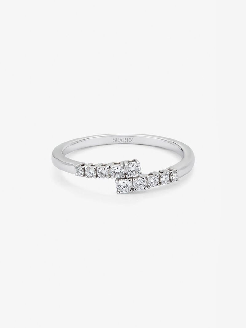 You and me ring in 18K white gold with 10 brilliant-cut diamonds with a total of 0.2 cts image number 2