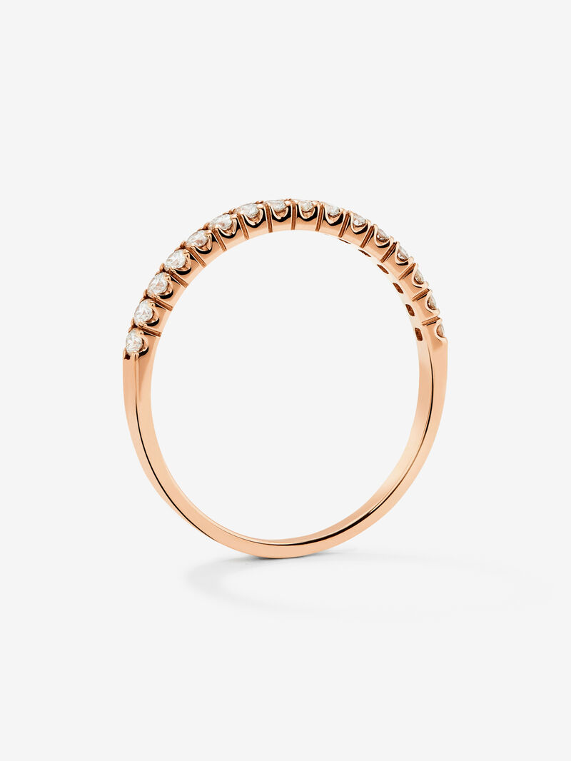 Half ring in 18K rose gold with 16 brilliant-cut diamonds with a total of 0.22 cts image number 4