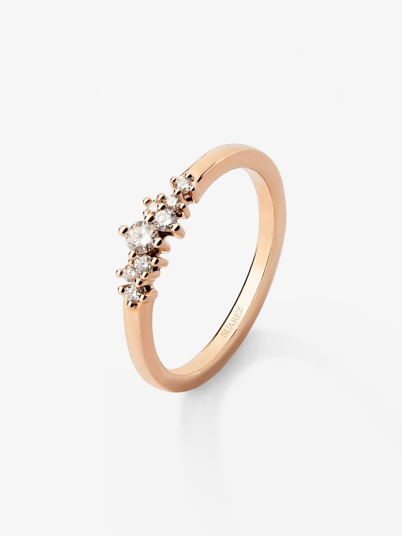 18K rose gold ring with 8 brilliant-cut diamonds with a total of 0.1 cts image number 0