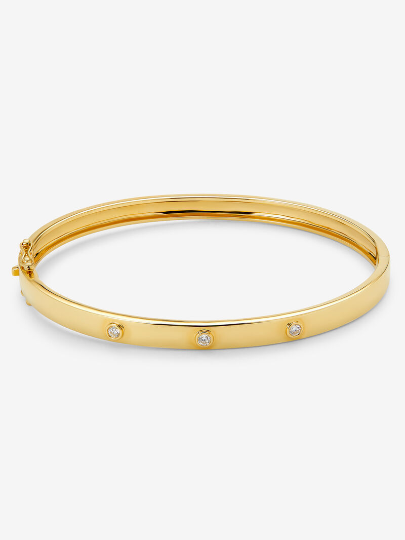 Rigid 18K yellow gold bracelet with white diamonds in 0.13 cts image number 0