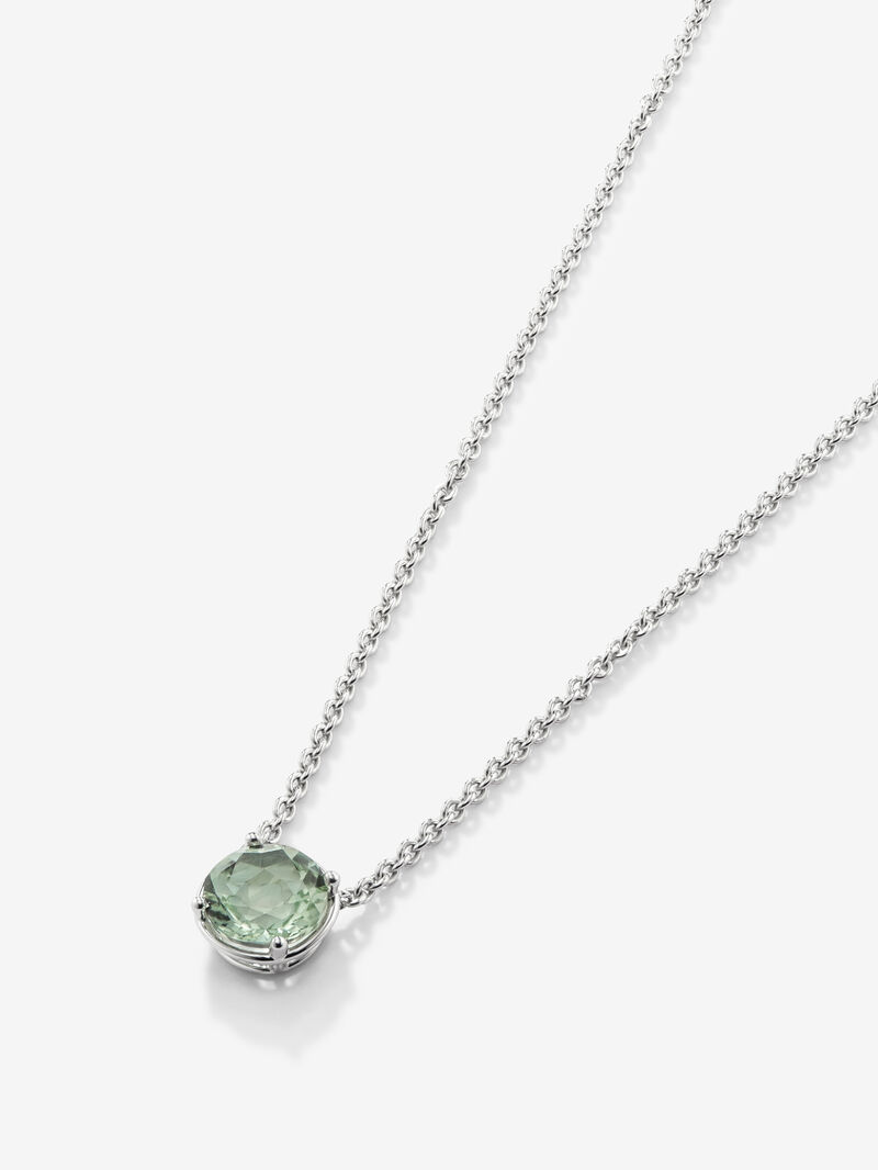 925 Silver chain pendant with green amethyst image number 2