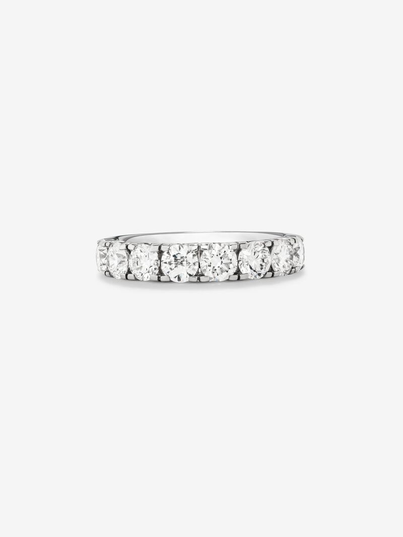 Half ring in 18K white gold with 9 brilliant-cut diamonds with a total of 0.81 cts image number 2
