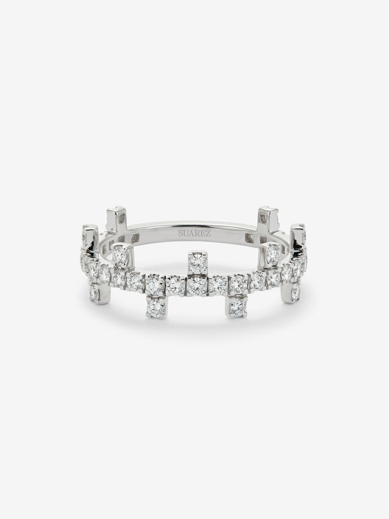 18K white gold ring with 0.7 ct brilliant cut diamonds image number 2