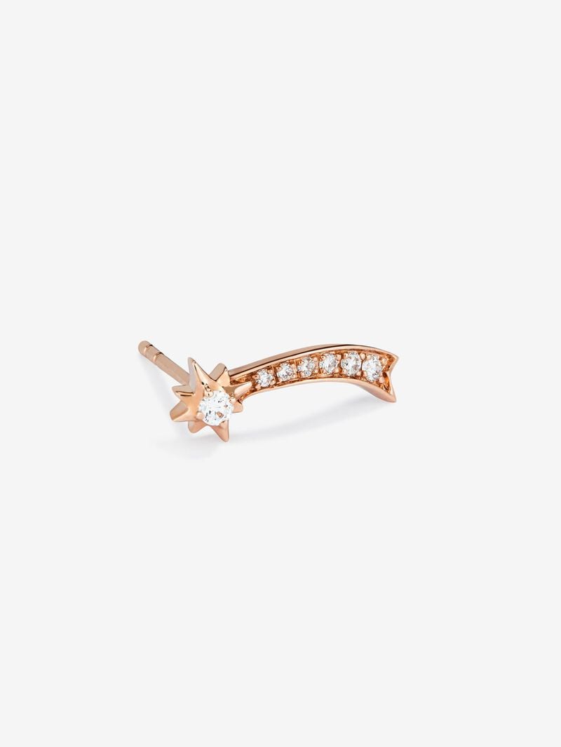 Individual 18K rose gold earring with 7 brilliant-cut diamonds with a total of 0.05 cts image number 2