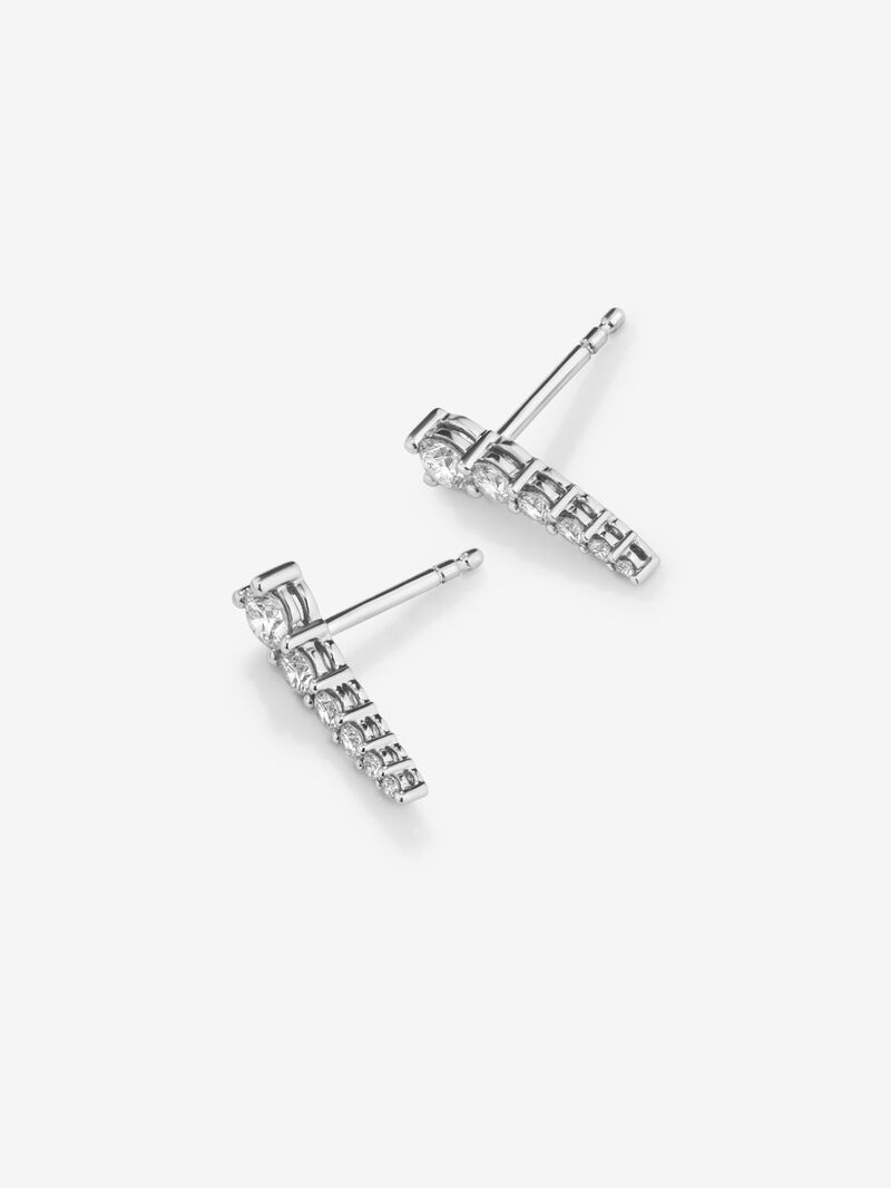 18K White Gold Climber Earrings with Diamonds image number 4