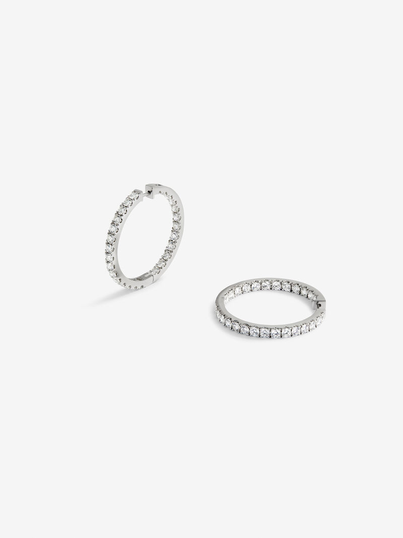 18K white gold ring earrings with white 2.5 cts bright diamonds image number 2