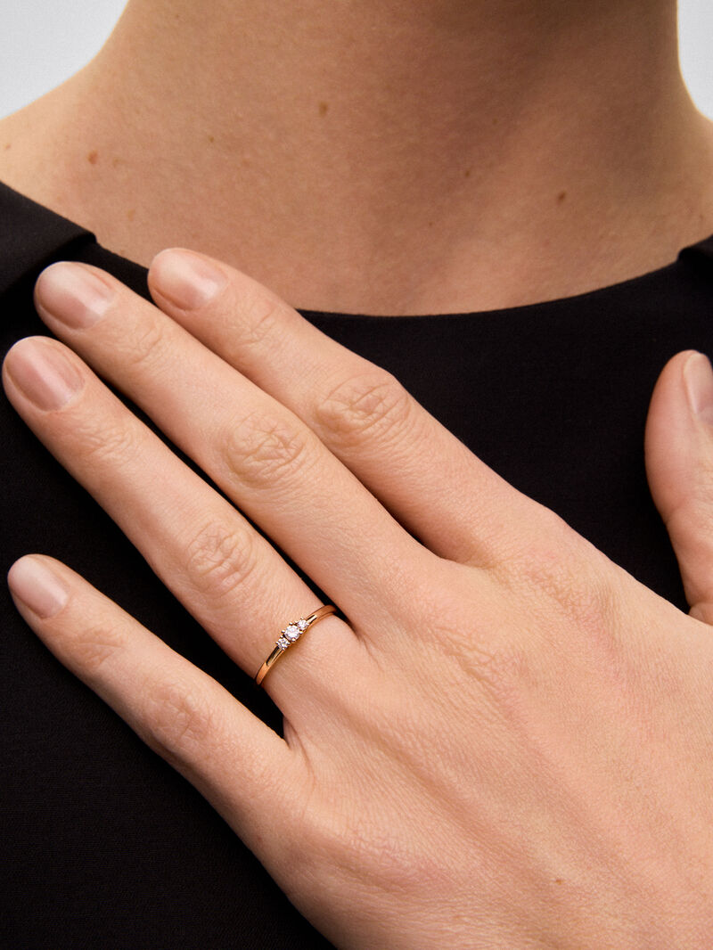 18K Rose Gold Trio Ring with Diamonds image number 3