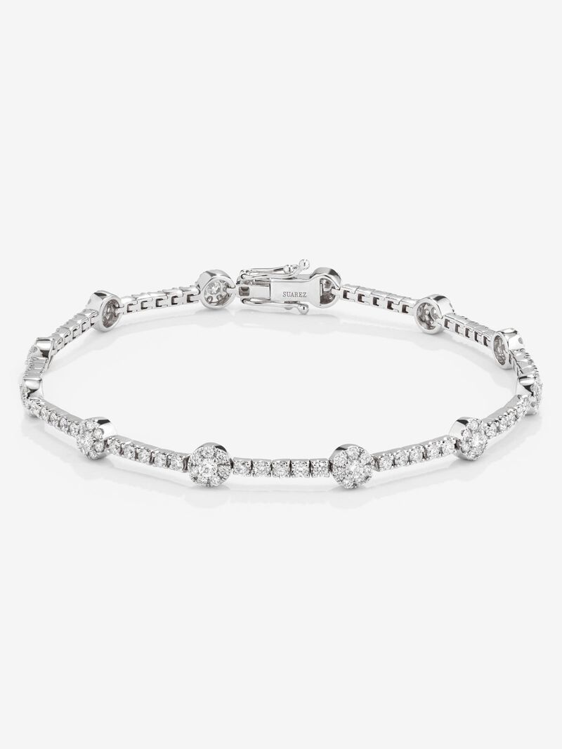 18K white gold rivière bracelet with 155 brilliant-cut diamonds with a total of 2.09 cts image number 0