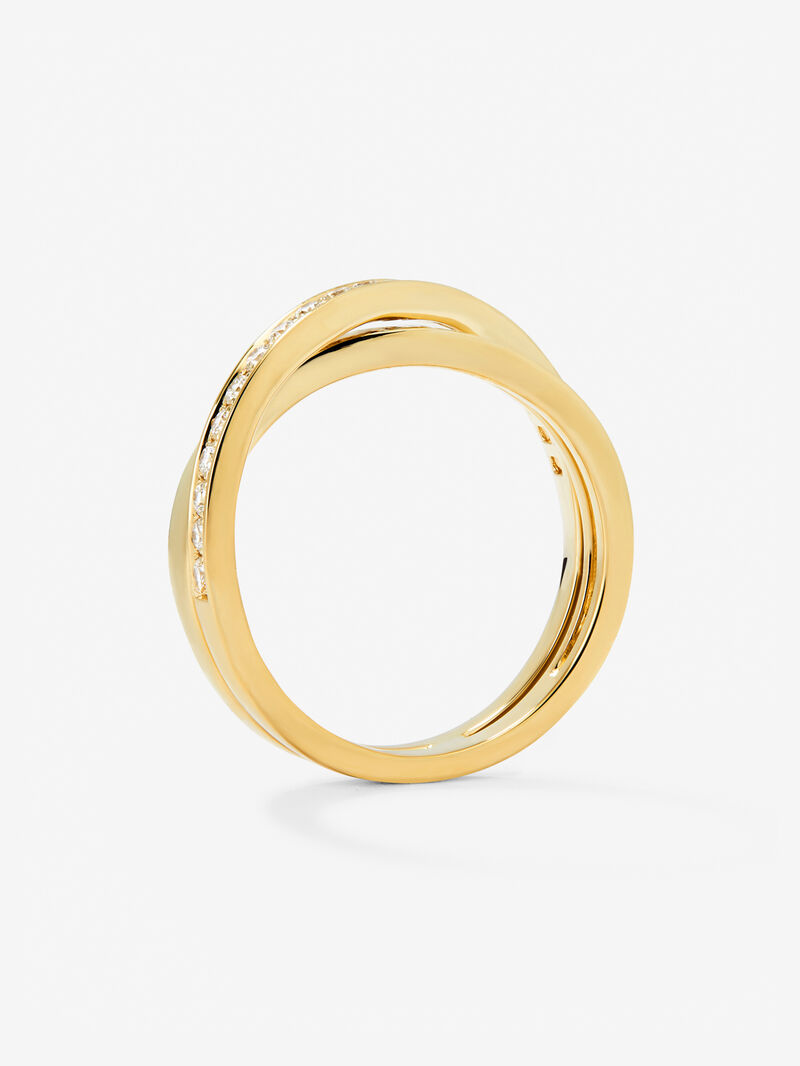 18K yellow gold cross ring with 20 brilliant-cut diamonds with a total of 0.29 cts image number 4