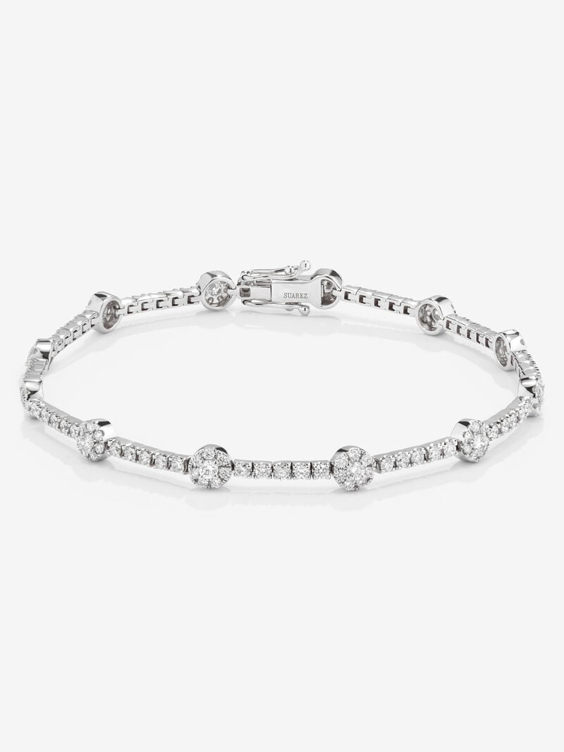 18K white gold rivière bracelet with 155 brilliant-cut diamonds with a total of 2.09 cts image number 0