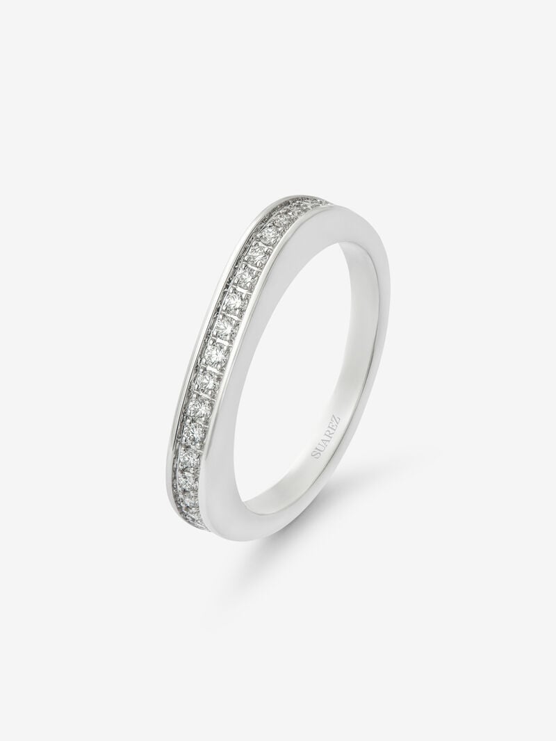 18K white gold alliance ring with 23 brilliant-cut diamonds with a total of 0.18 cts image number 0
