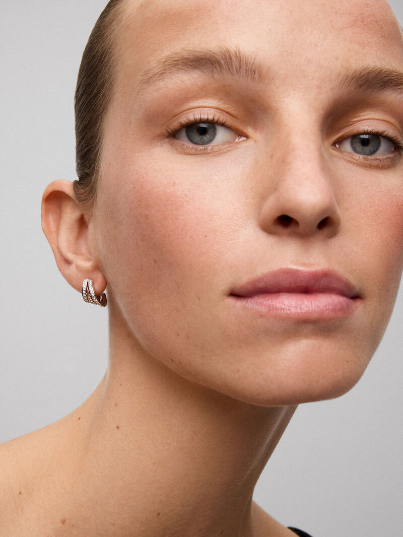 18K white gold earrings with paved brilliant-cut diamonds with a total of 0.52 cts image number 3