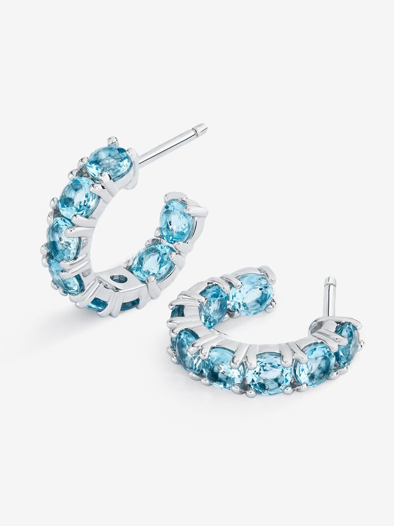 Silver Aro Earrings 925 Topacio image number 2