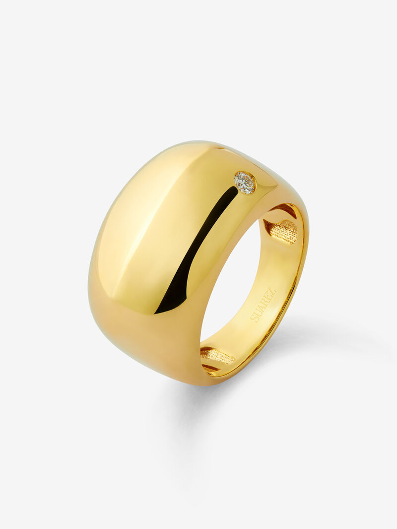 18K yellow gold ring with 0.04 ct brilliant cut diamond image number 0