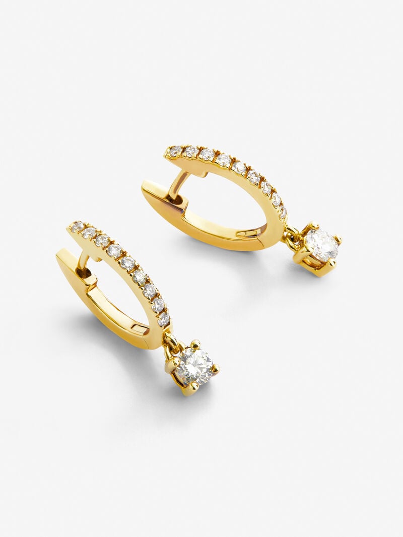 18K yellow gold earrings with 22 brilliant-cut diamonds with a total of 0.41 cts image number 2