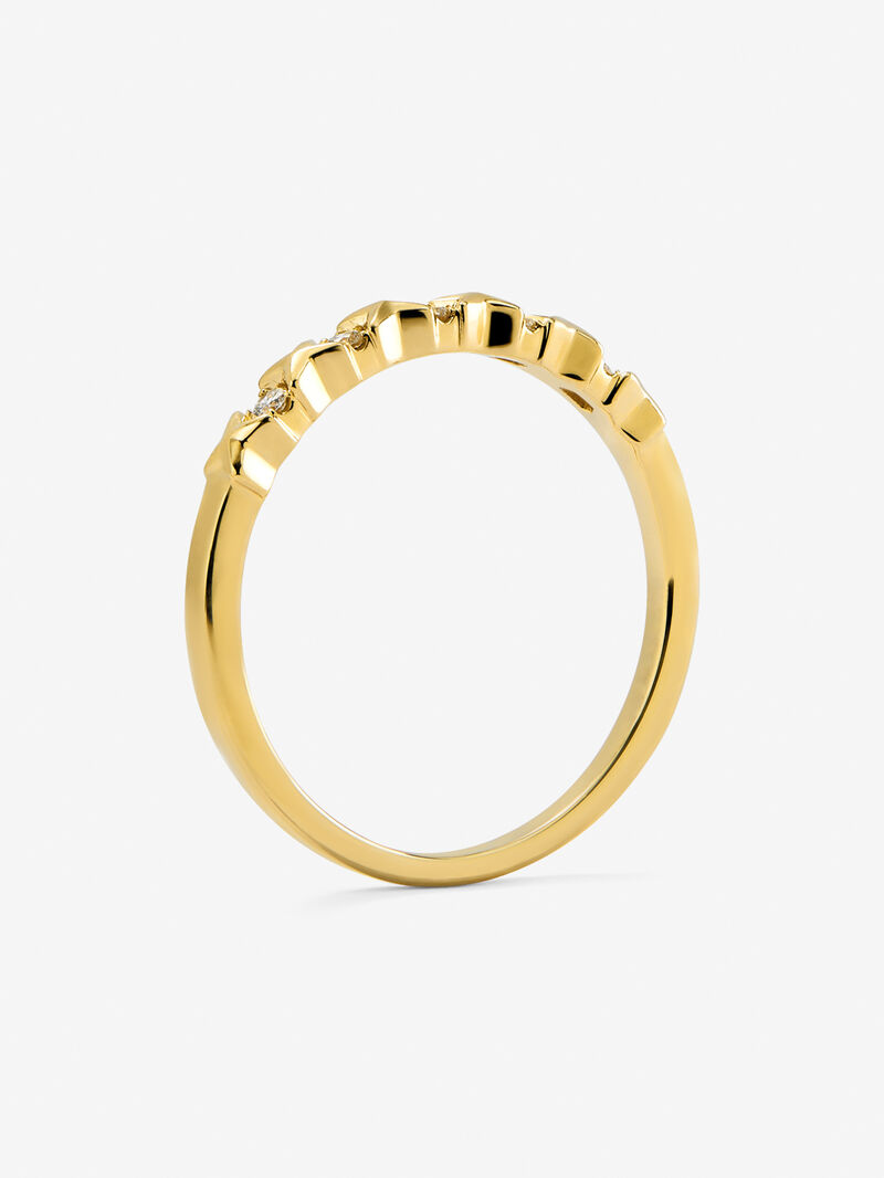 18K yellow gold ring with 5 brilliant-cut diamonds with a total of 0.07 cts image number 4