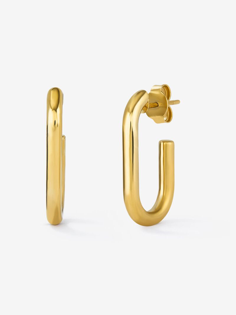 Short forza chain earrings in 18k yellow gold. image number 0
