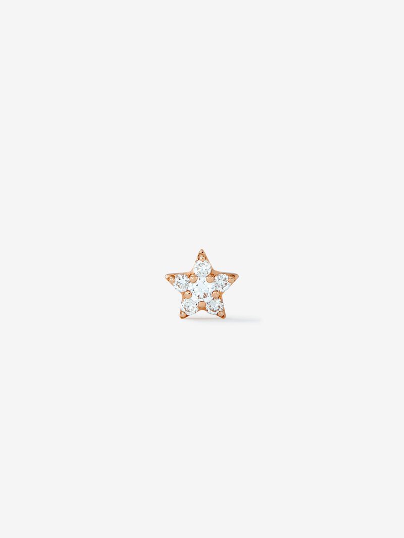 Individual 18K rose gold earring with 6 brilliant-cut diamonds with a total of 0.11 cts image number 0