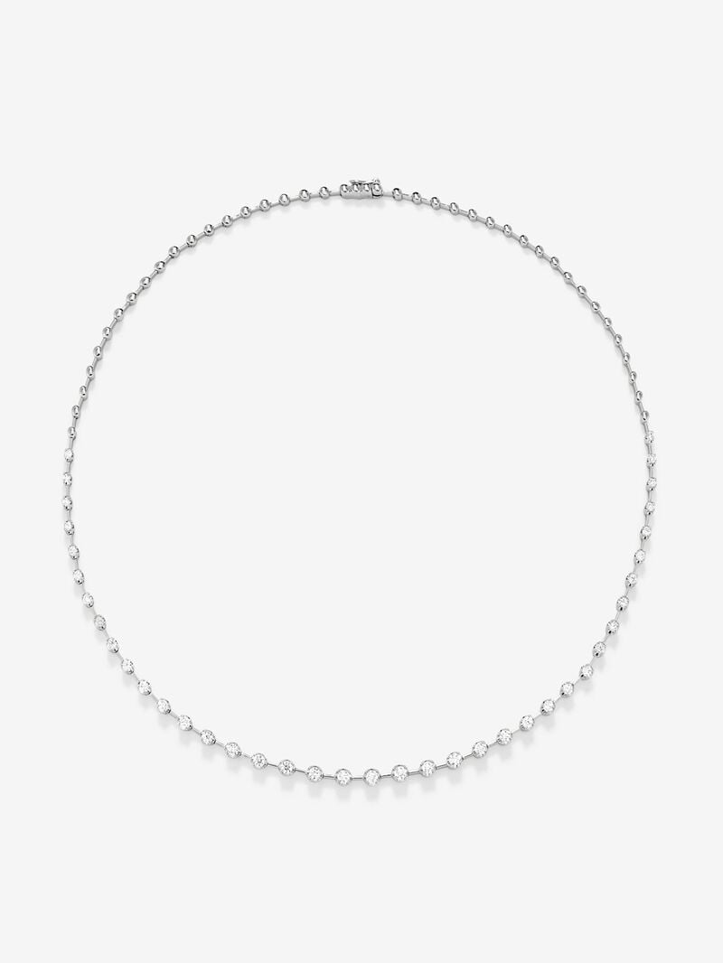 18K white gold necklace with white diamonds in 2.03 cts image number 0