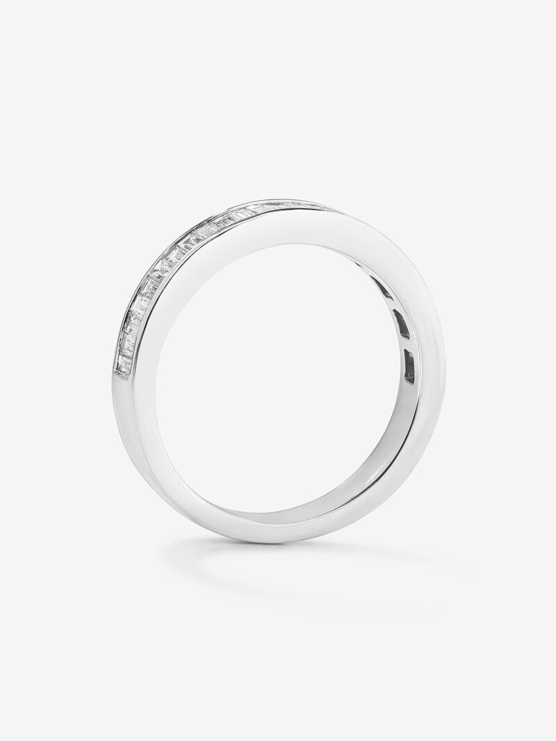Half ring in 18K white gold with 31 baguette-cut diamonds with a total of 0.5 cts image number 4