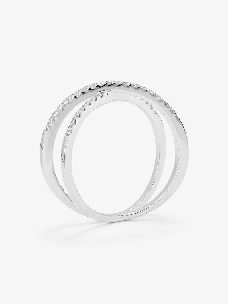 18K white gold cross ring with 33 brilliant-cut diamonds with a total of 0.2 cts image number 4