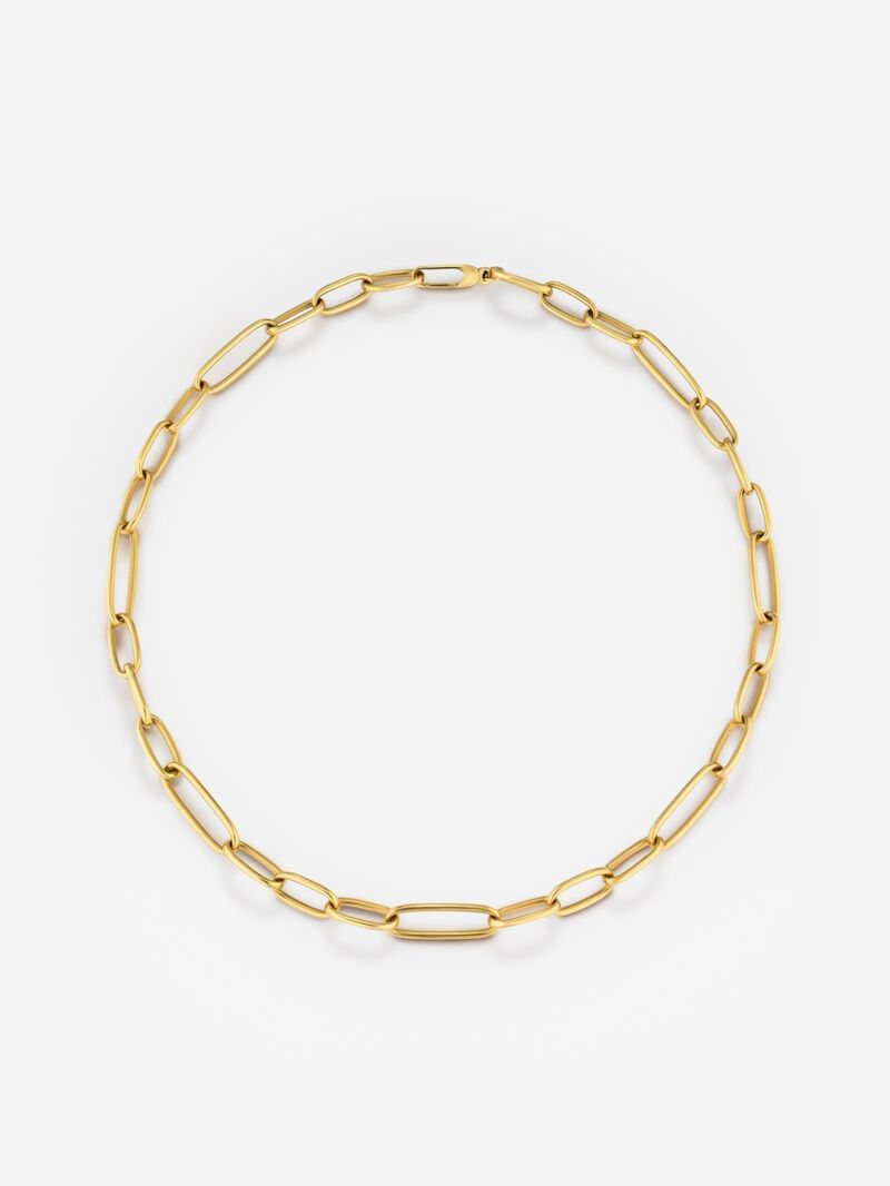 Medium link necklace of 18K yellow gold image number 0