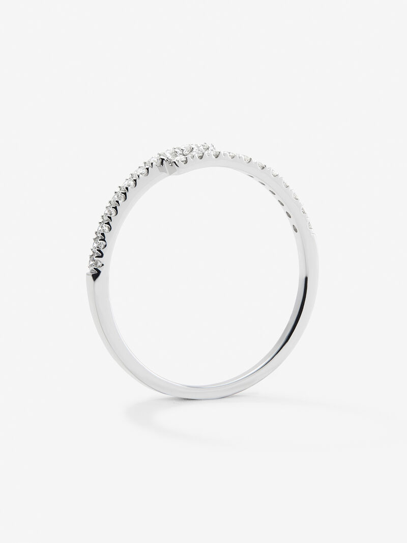You and me ring in 18K white gold with 22 brilliant-cut diamonds with a total of 0.18 cts image number 2