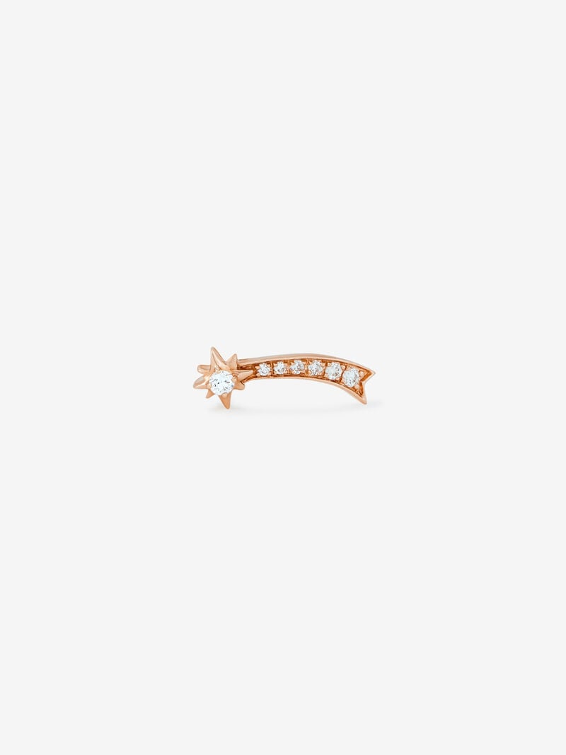 Individual 18K rose gold earring with 7 brilliant-cut diamonds with a total of 0.05 cts image number 0