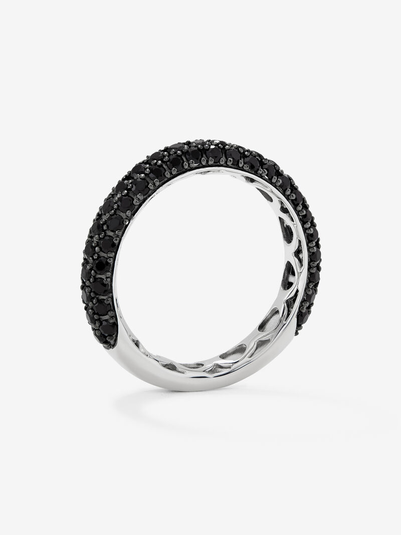 925 silver ring with 67 brilliant-cut black spinels image number 4