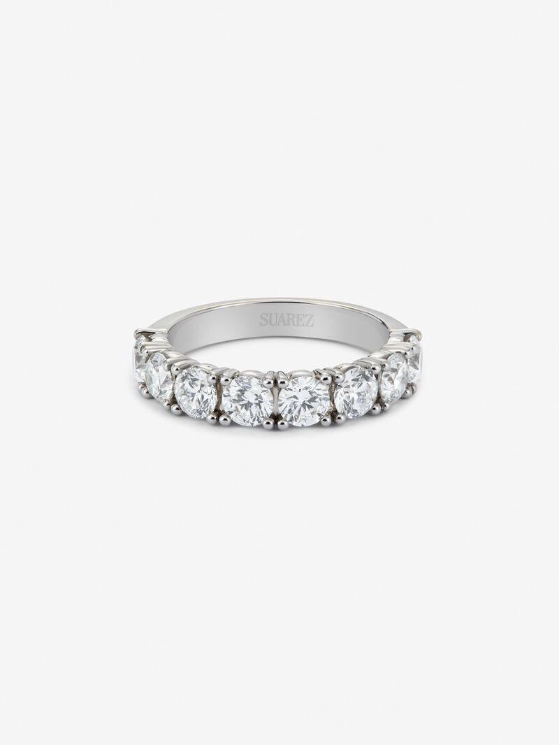18K White Gold Commitment Ring with white diamonds in 2.05 cts image number 2