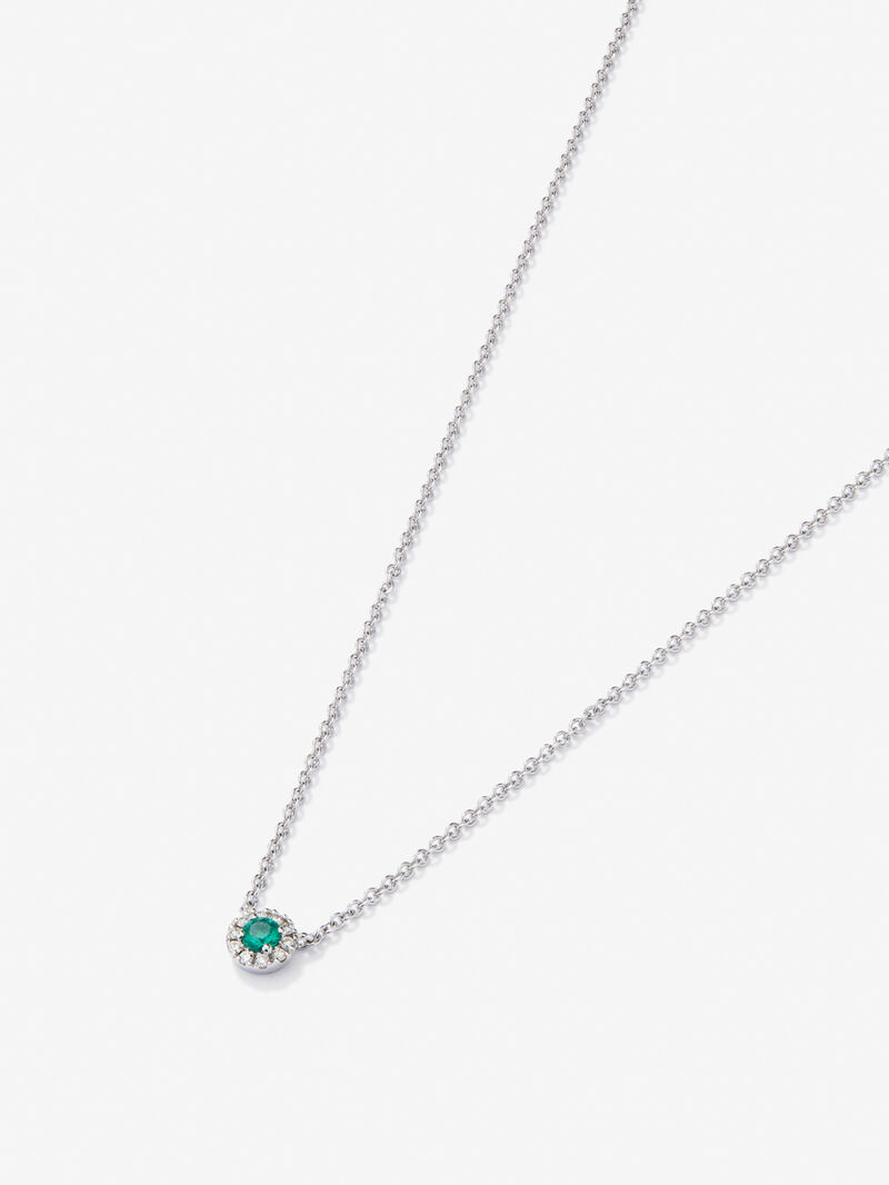 18K White Gold Orla Chain with Esmeralda and Diamond image number 2