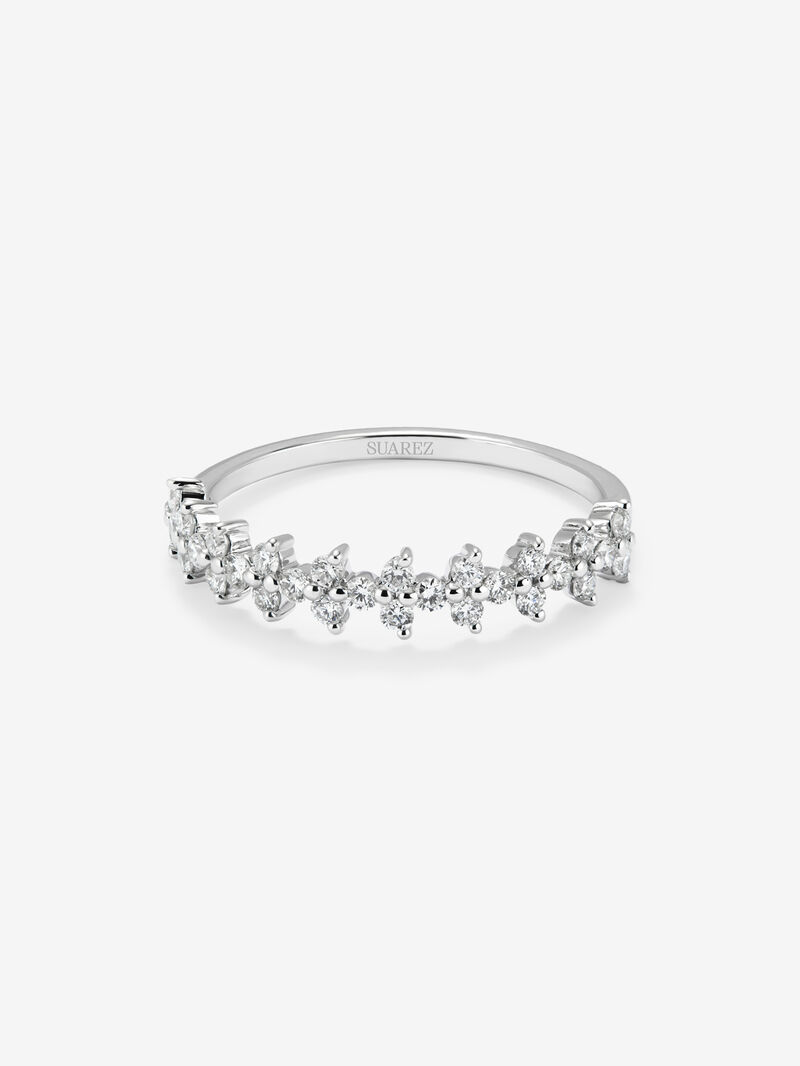 18K white gold ring with 30 brilliant-cut diamonds with a total of 0.38 cts image number 2