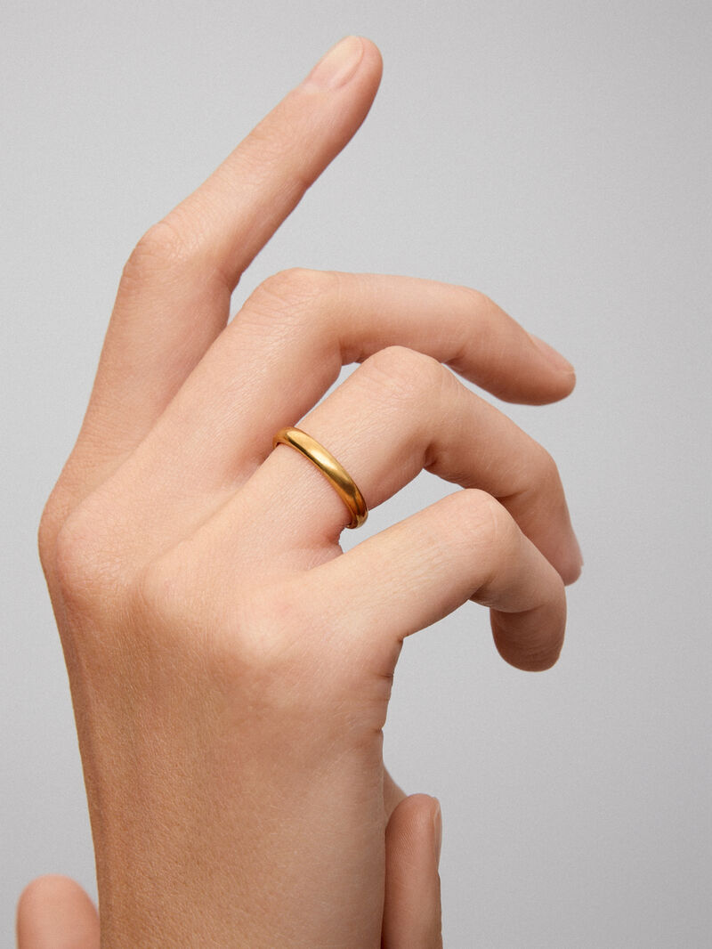 18K 3,15mm yellow medium yellow compromise ring image number 5