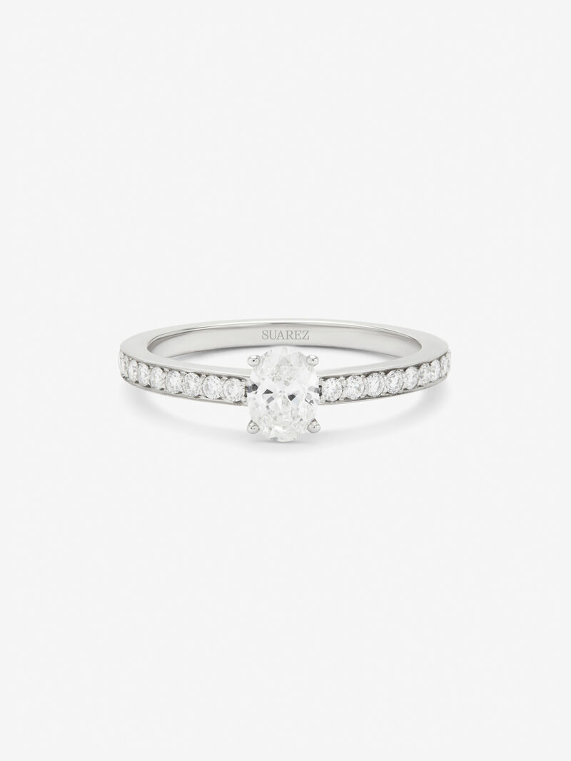 18K white gold ring with white and bright white diamonds of 0.61 cts image number 2