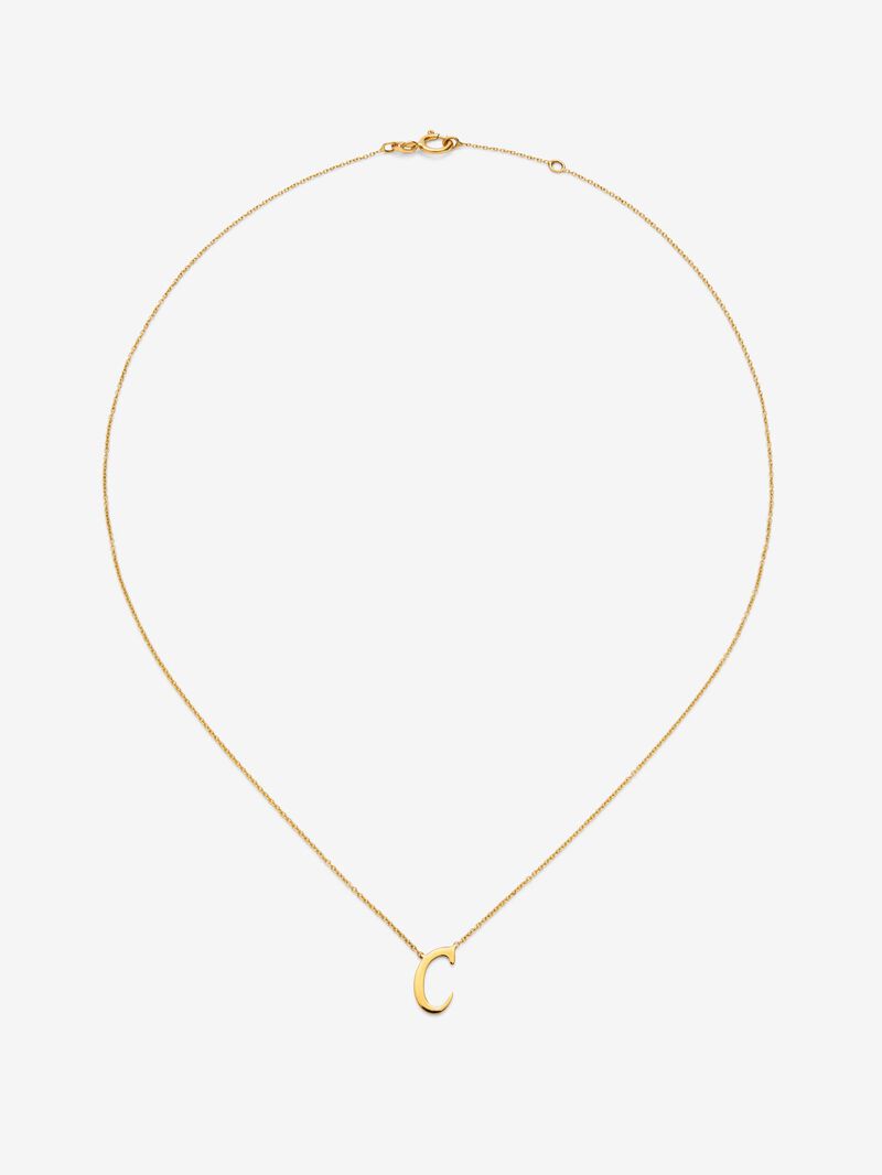 18K yellow gold pendant with letter C image number 0