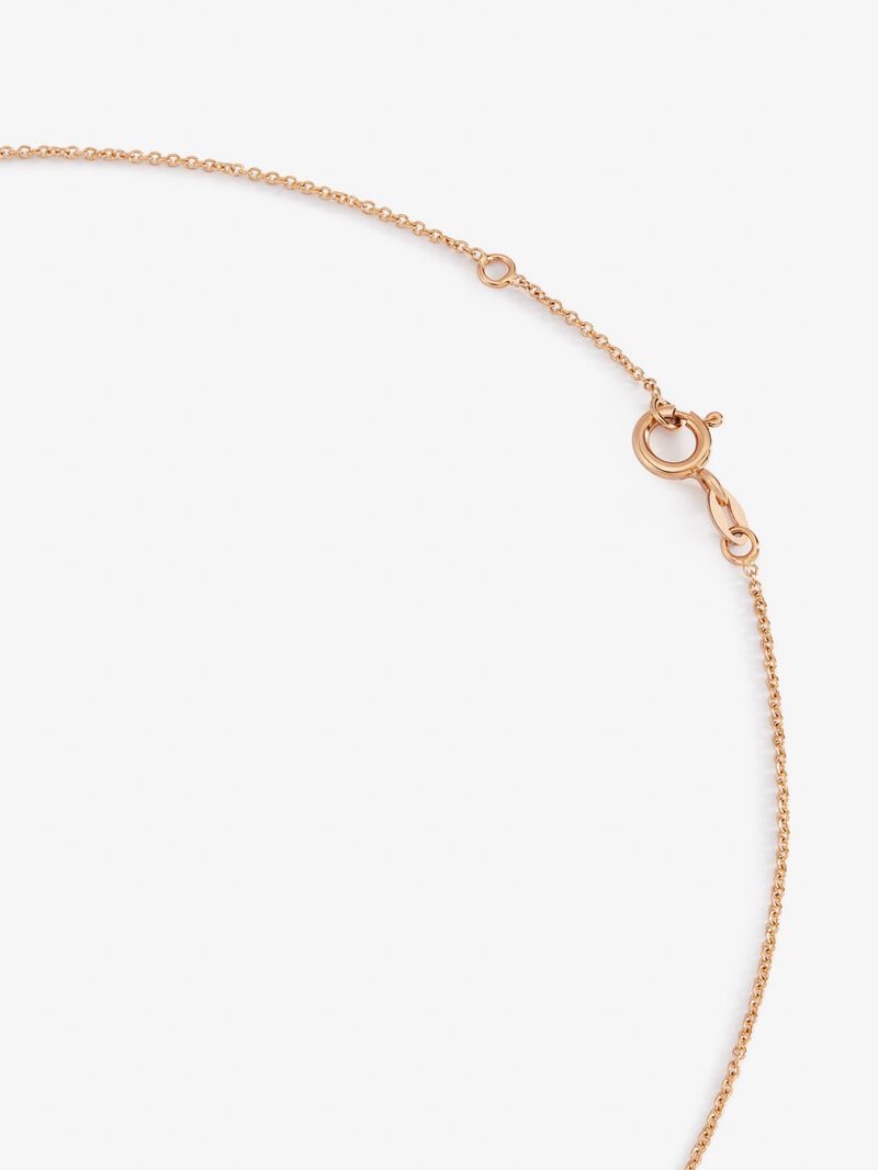 Pendant chain with initial A in 18K rose gold. image number 4
