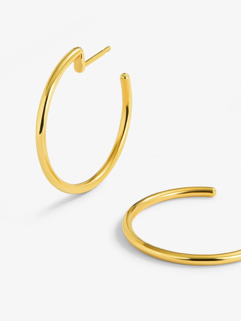 18K Yellow Gold 28.5mm Hoop Earrings image number 2