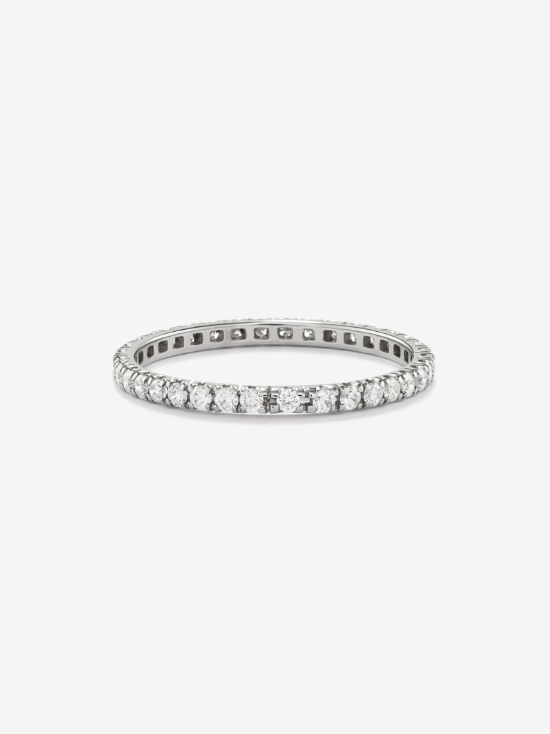 Entire 18K white gold ring with 40 brilliant-cut diamonds with a total of 0.38 cts image number 2