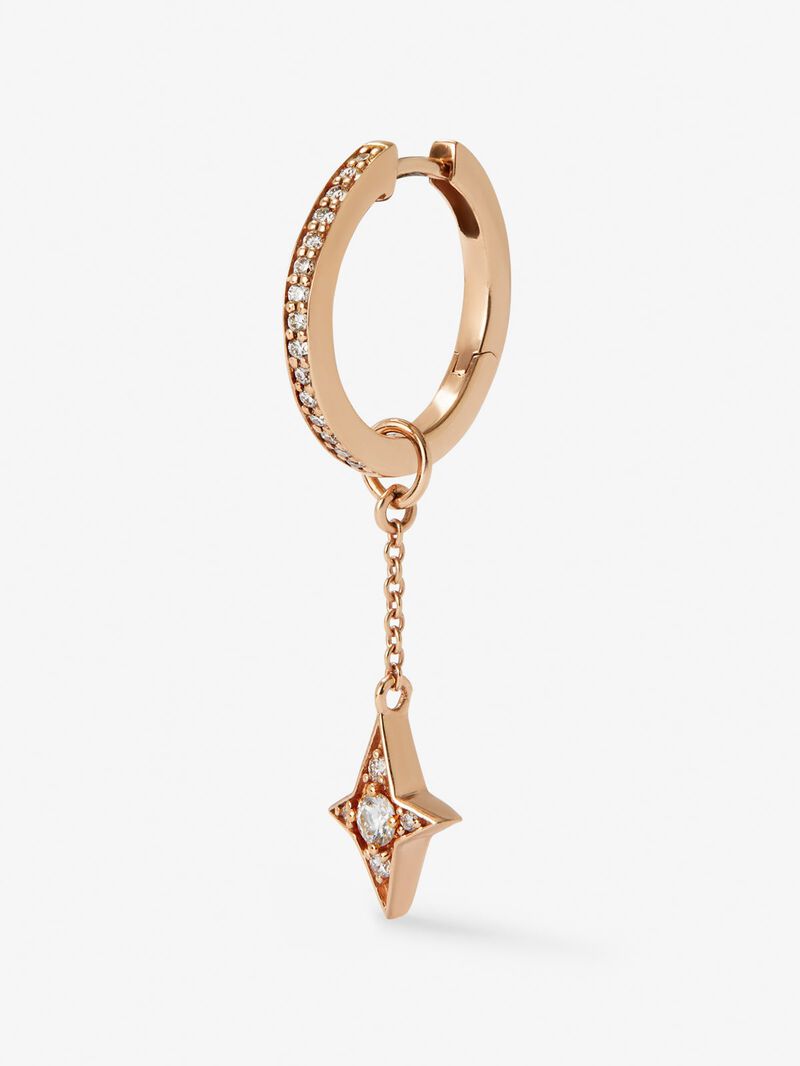 Individual 18K rose gold earring with 20 brilliant-cut diamonds with a total of 0.13 cts image number 2
