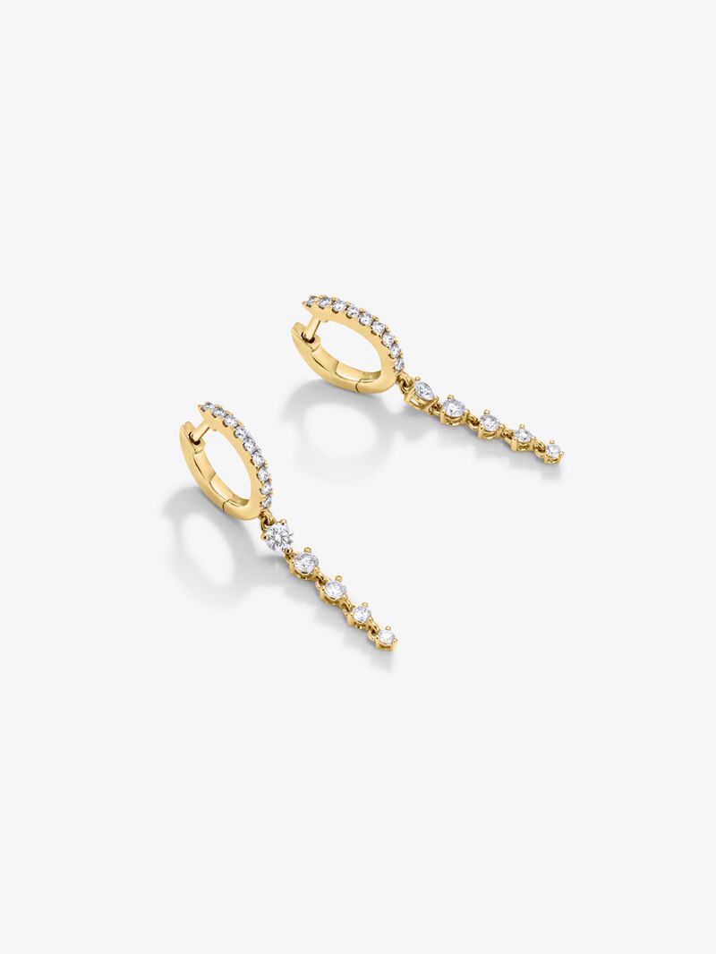 18K yellow gold earrings with 32 brilliant-cut diamonds with a total of 1.09 cts image number 1