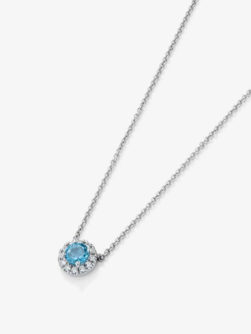 18K white gold pendant chain with topaz image number 2