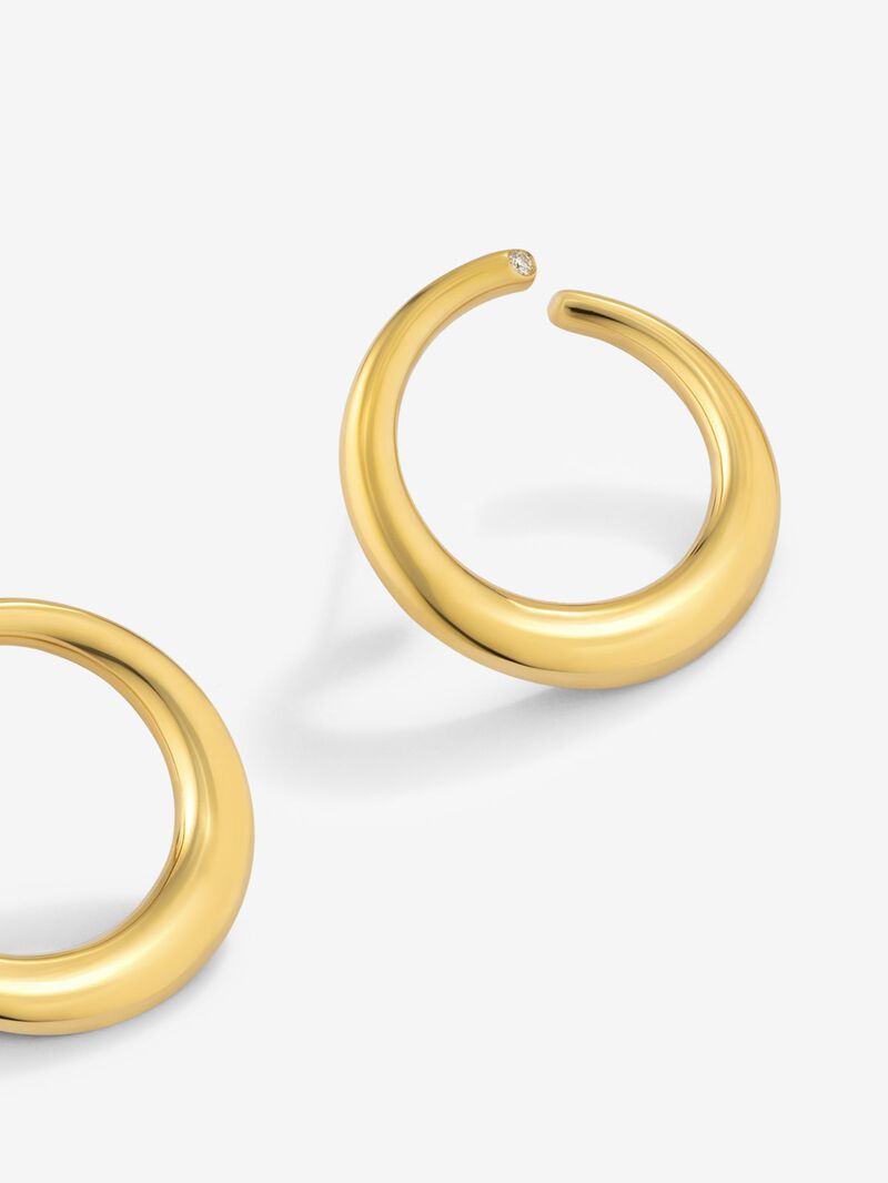 18k yellow gold smooth slopes with diamond image number 2