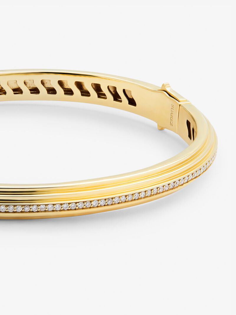 Rigid 18K yellow gold bracelet with 69 brilliant-cut diamonds with a total of 0.42 cts image number 2