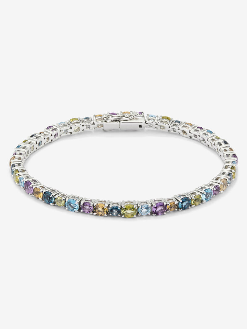 925 silver riviere bracelet with multicolored gems image number 0