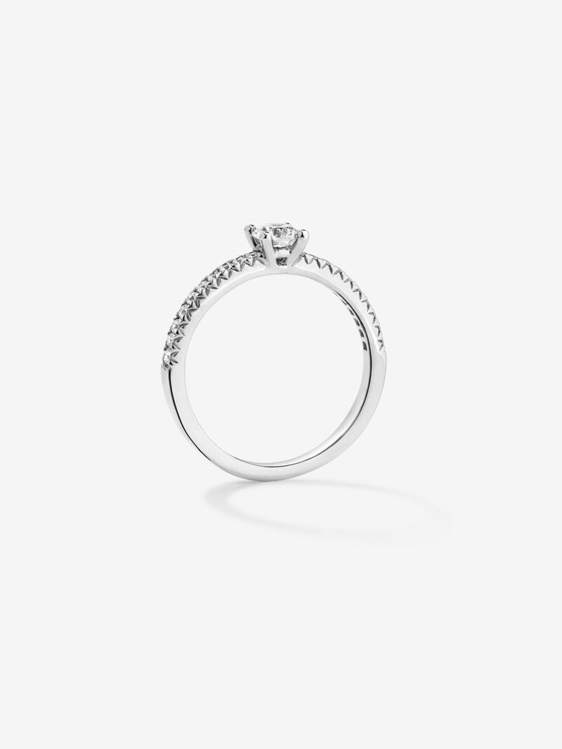 18K White Gold Commitment Ring with Diamonds image number 4