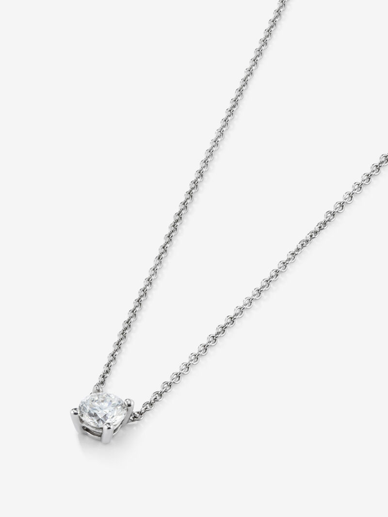 18K white gold solitary pendant with 0.7 cts white diamond image number 1
